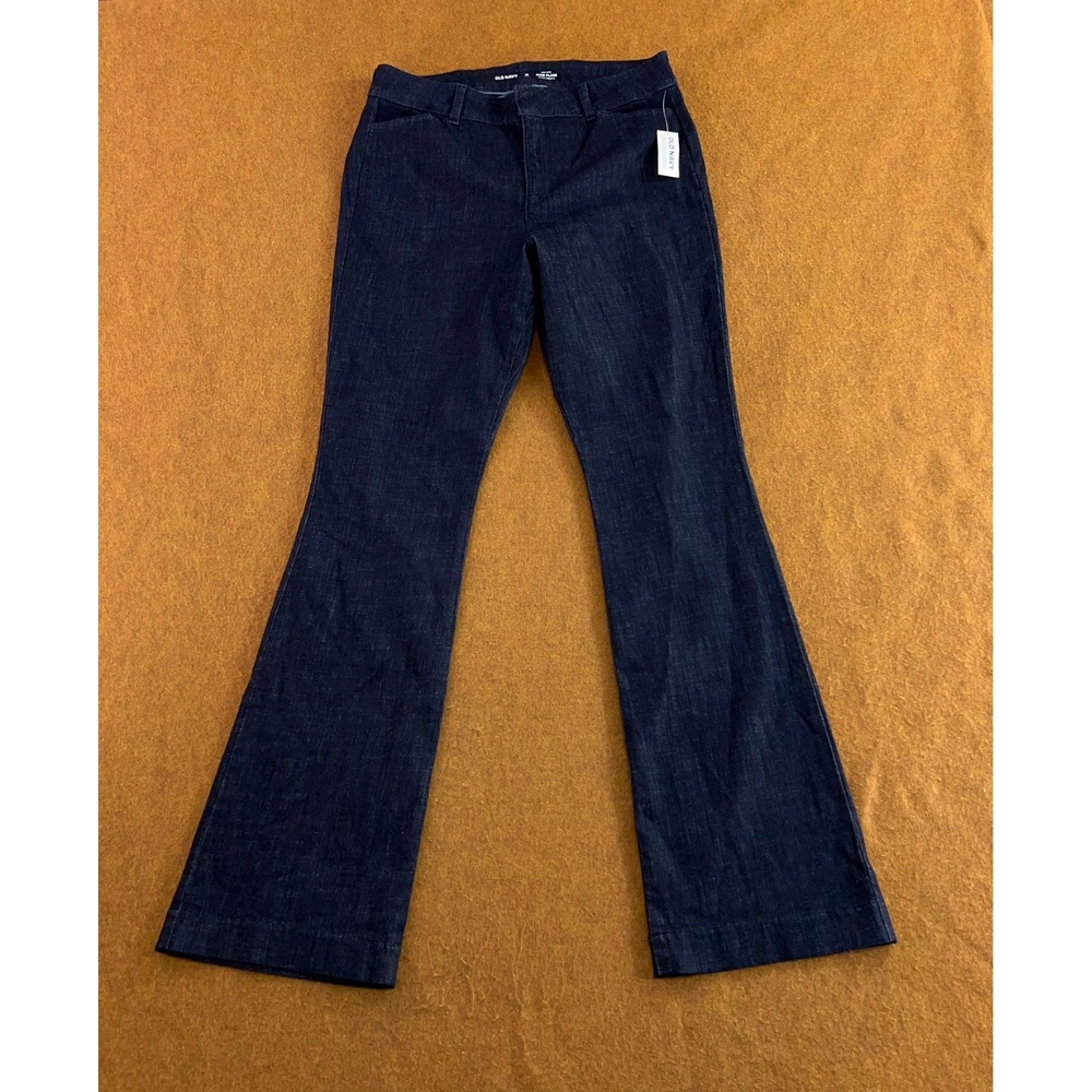 Old Navy Womens 10 Tall Blue High-Rise Pixie Flare Secret-Smooth Pocket Pant NWT